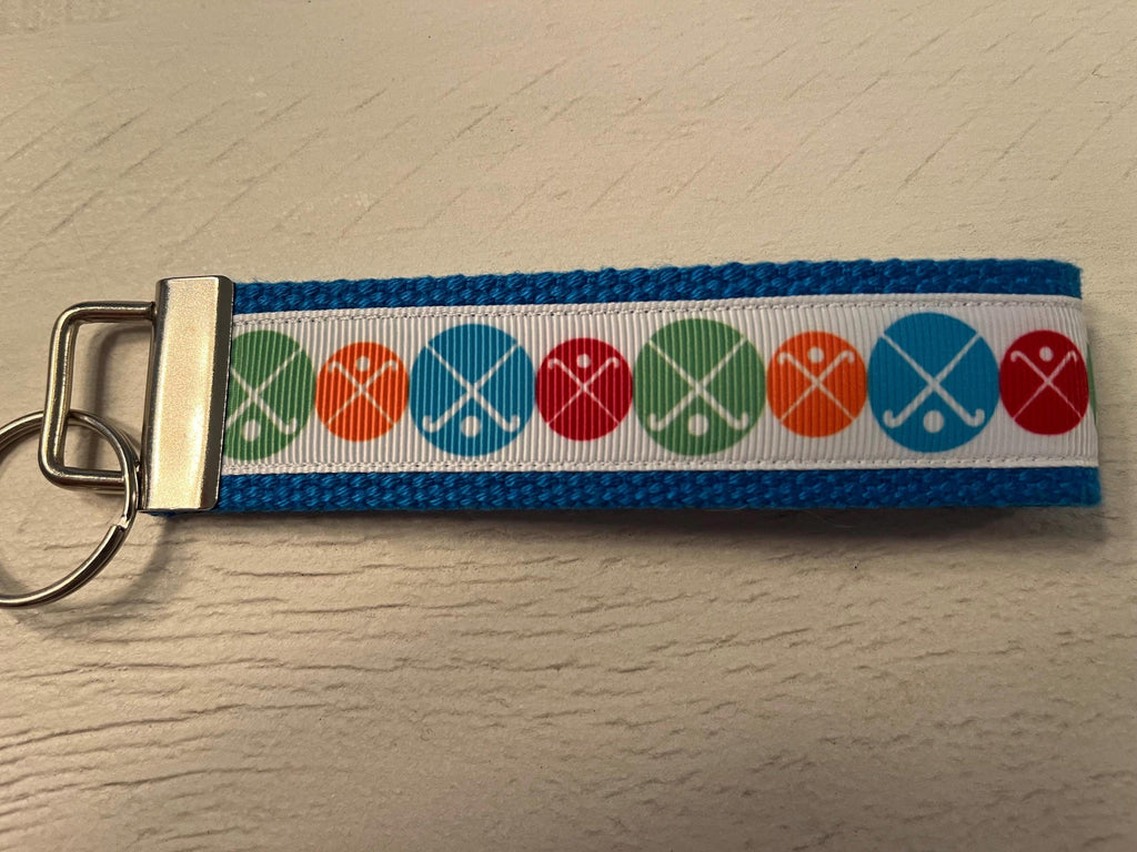Field Hockey Cotton Webbing Keychain/ Wristlet/ Keyfob