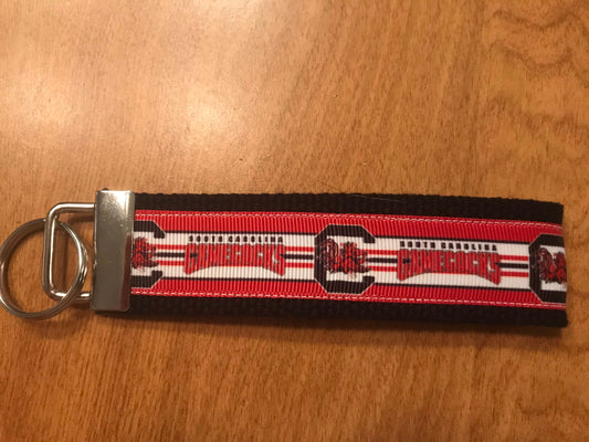 Red and Black South Carolina Gamecocks Keychain/Keyfob/Wristlet