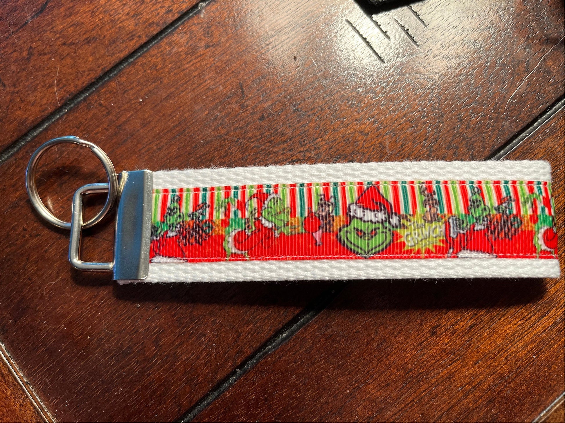 Grinch  Cotton Webbing Keychain/wristlet/keyfob