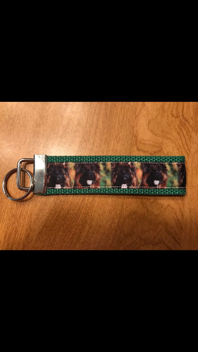 Green Belgian Malinois/ German Shepherd keychain/Keyfob/wristlet