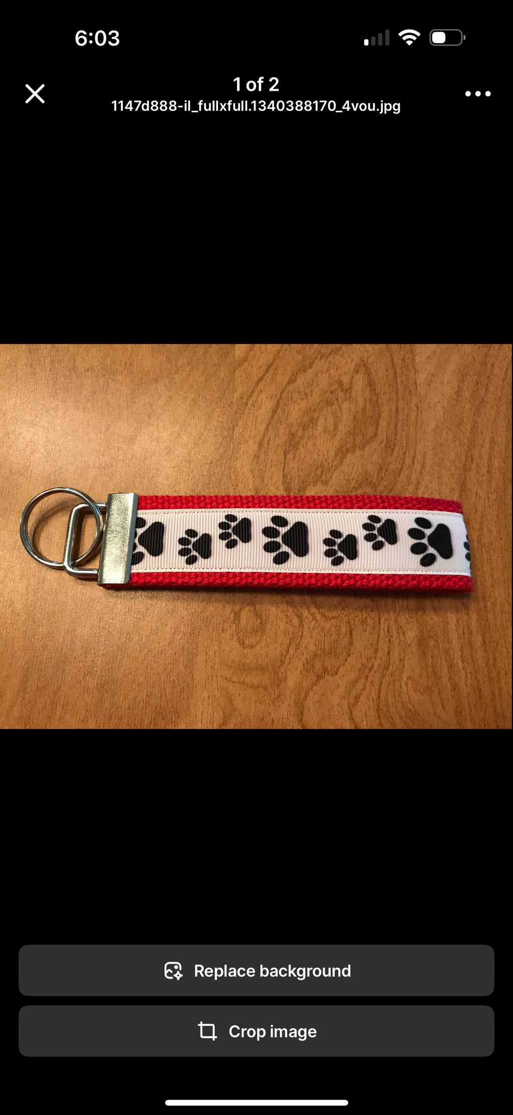 Pawprint Keychain - Black and White