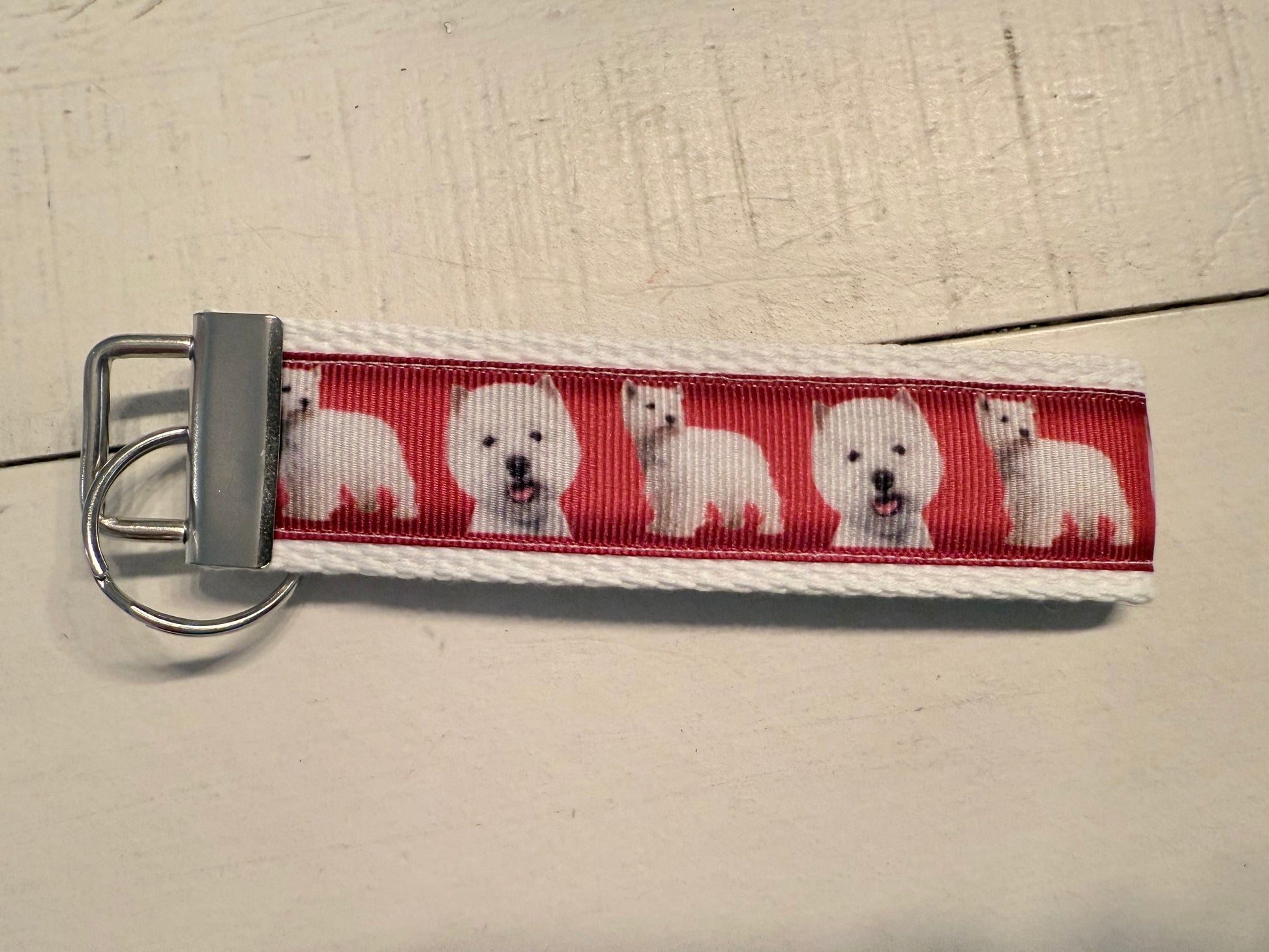 Westie Dog Keychain Wristlet – Cute West Highland White Terrier Gift