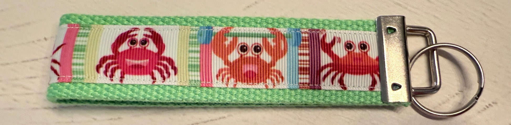 Crab Keychain Wristlet | Beach Lover Gift | Handmade Coastal Accessory
