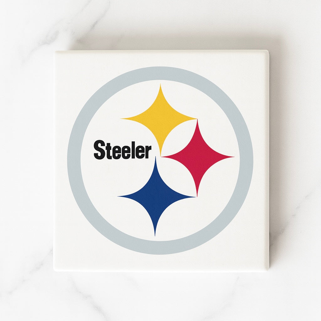 Set of 4 Pittsburgh Steelers Ceramic Coasters – NFL Team Logo Drink Coasters for Fans & Game Day
