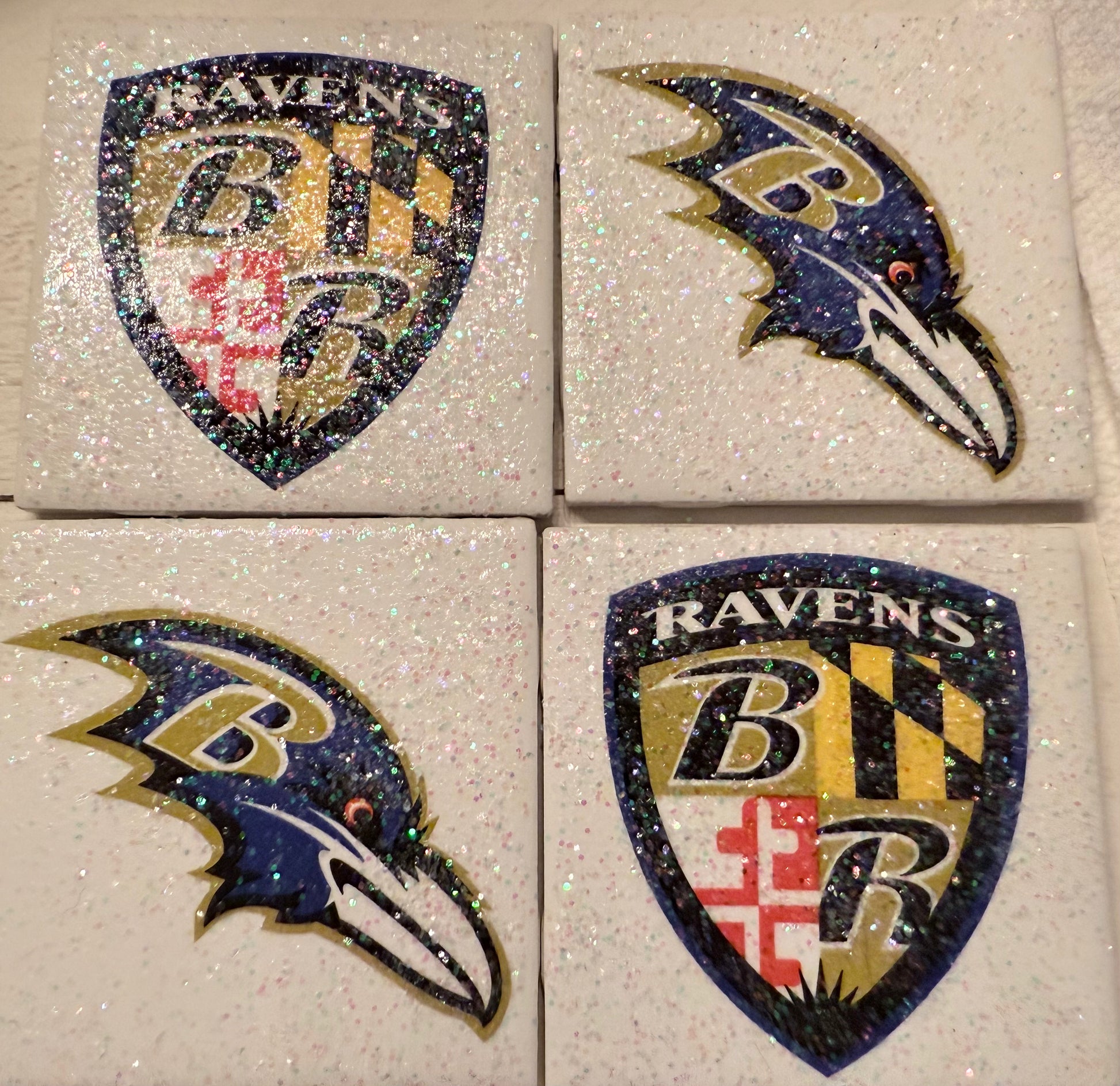 Baltimore Ravens Ceramic Tile Coasters (Set of 4)
