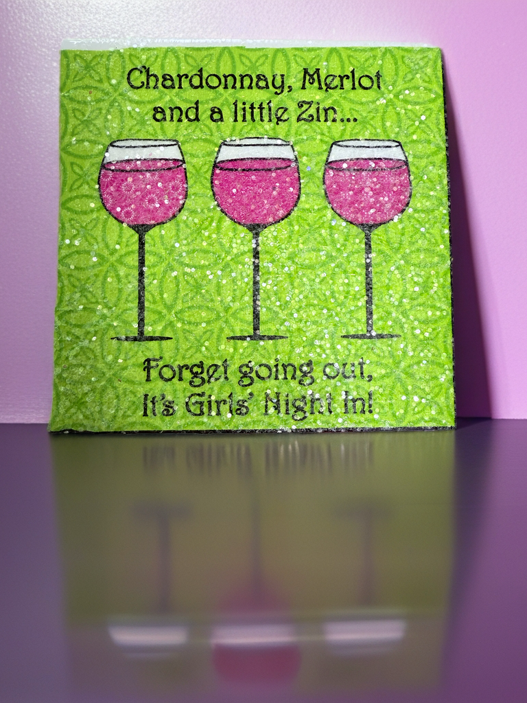 ✨ Girls’ Night Out Christmas Coaster – Festive Holiday Wine Lover Gift ✨