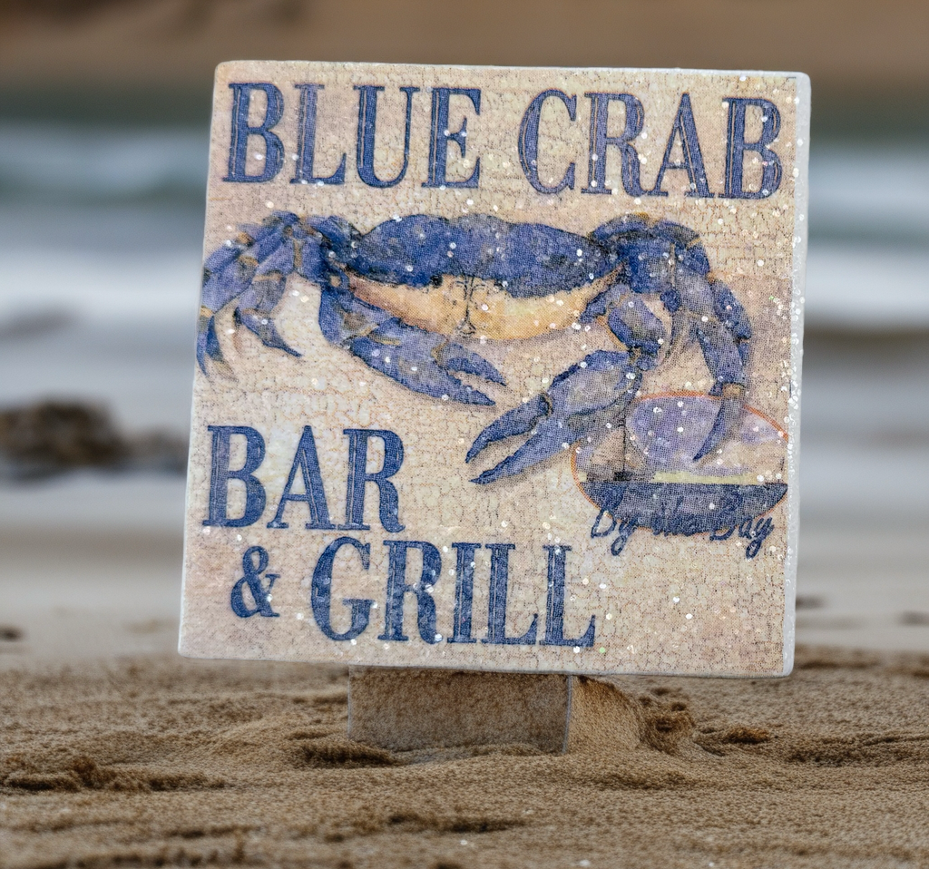 🦀 Blue Crab Bar & Grill Coaster – Maryland Crab Lovers Gift 🦀