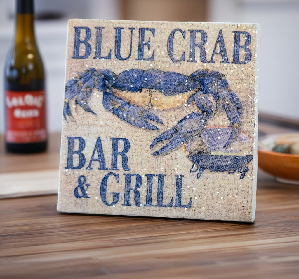 🦀 Blue Crab Bar & Grill Coaster – Maryland Crab Lovers Gift 🦀