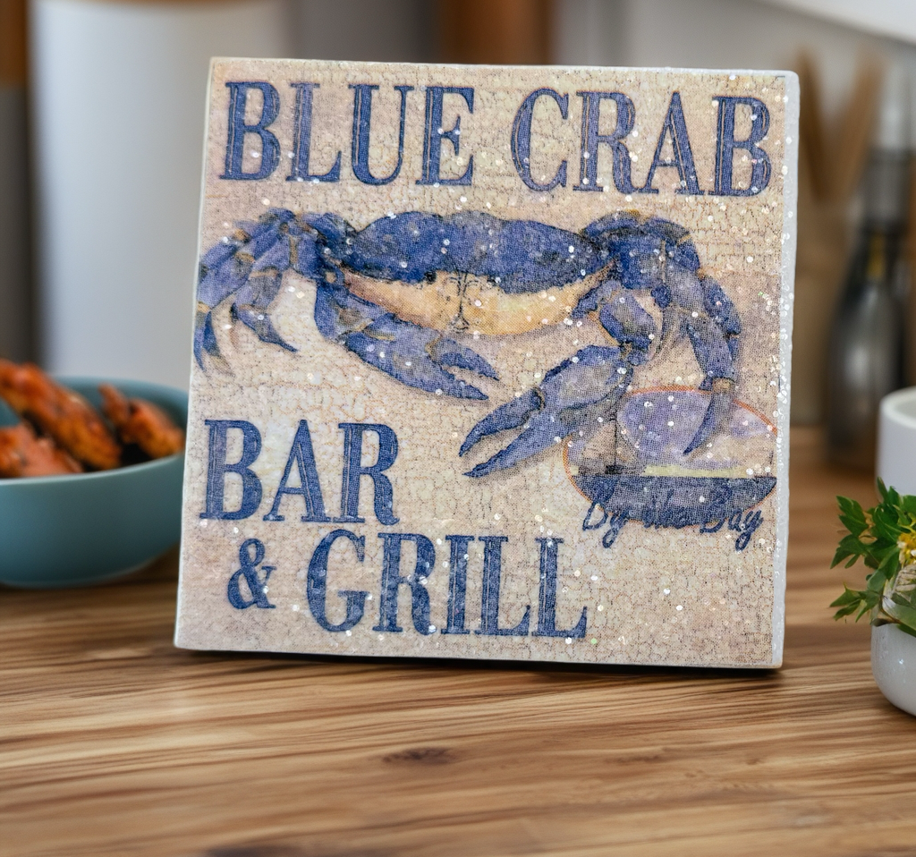 🦀 Blue Crab Bar & Grill Coaster – Maryland Crab Lovers Gift 🦀