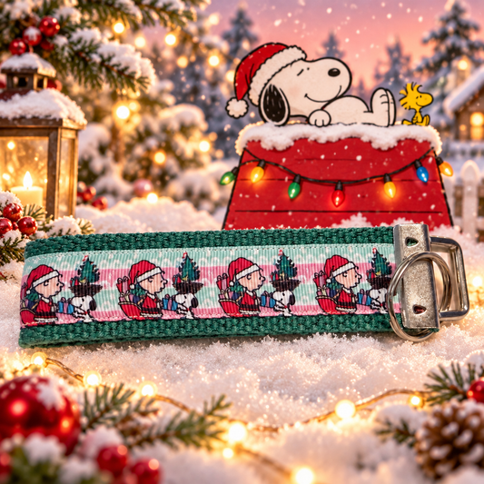 Charlie Brown & Snoopy Christmas Wristlet Keychain