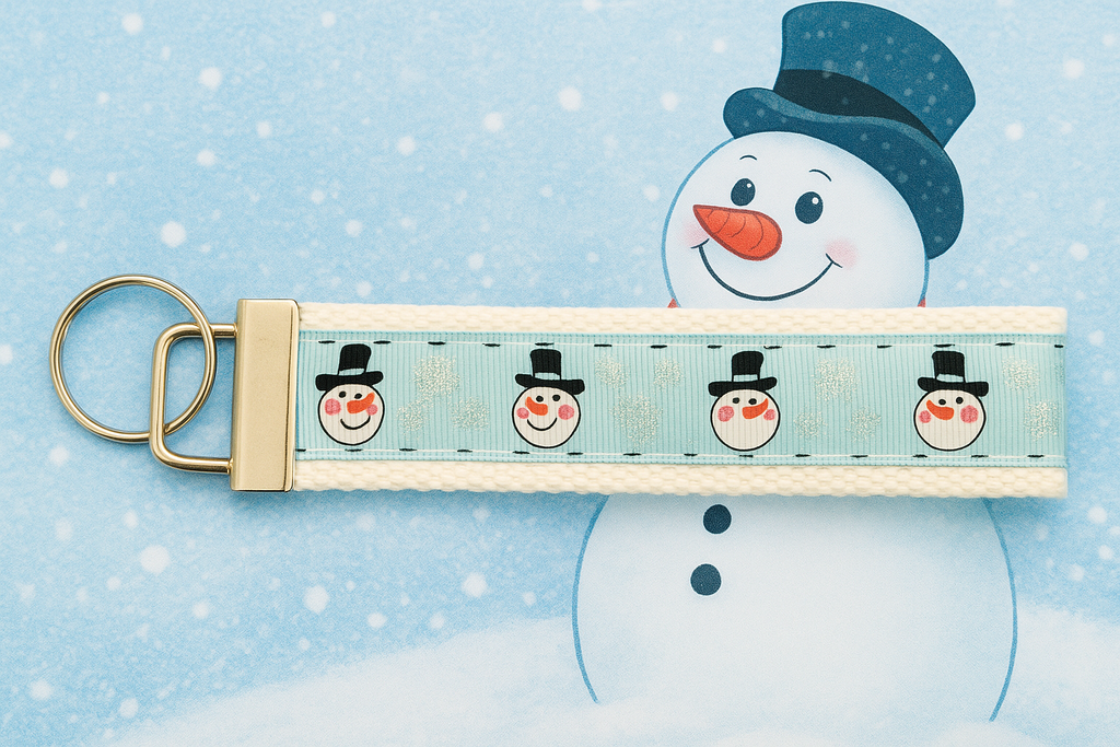 Frosty the Snowman Keychain Wristlet – Cute Winter Snowman Key Fob