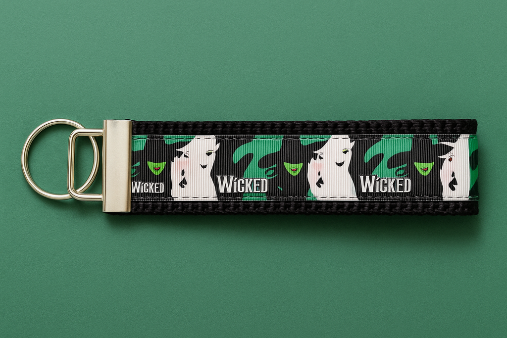 Wicked The Musical Keychain Wristlet – Emerald City Inspired Key Fob