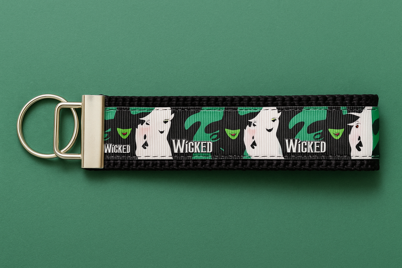 Wicked The Musical Keychain Wristlet – Emerald City Inspired Key Fob