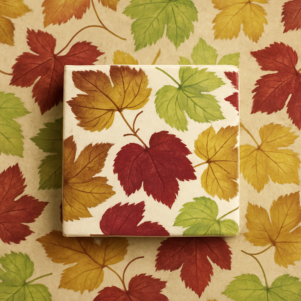 Set of 4 Fall Leaf Coasters – Ceramic Autumn Drink Coasters – Thanksgiving Table Décor – Fall Home Decor – Seasonal Coaster Set
