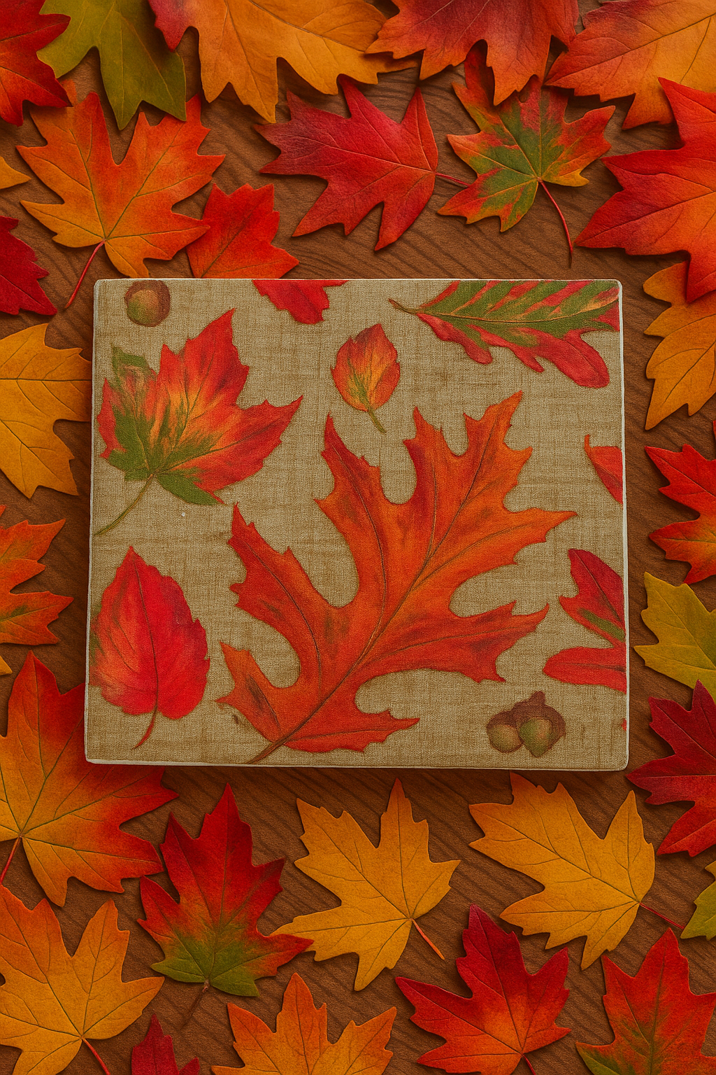 Set of 4 Fall Leaf Coasters – Thanksgiving Kitchen Decor – Ceramic Autumn Coaster Set – Seasonal Table Decor – Gift for Hostess