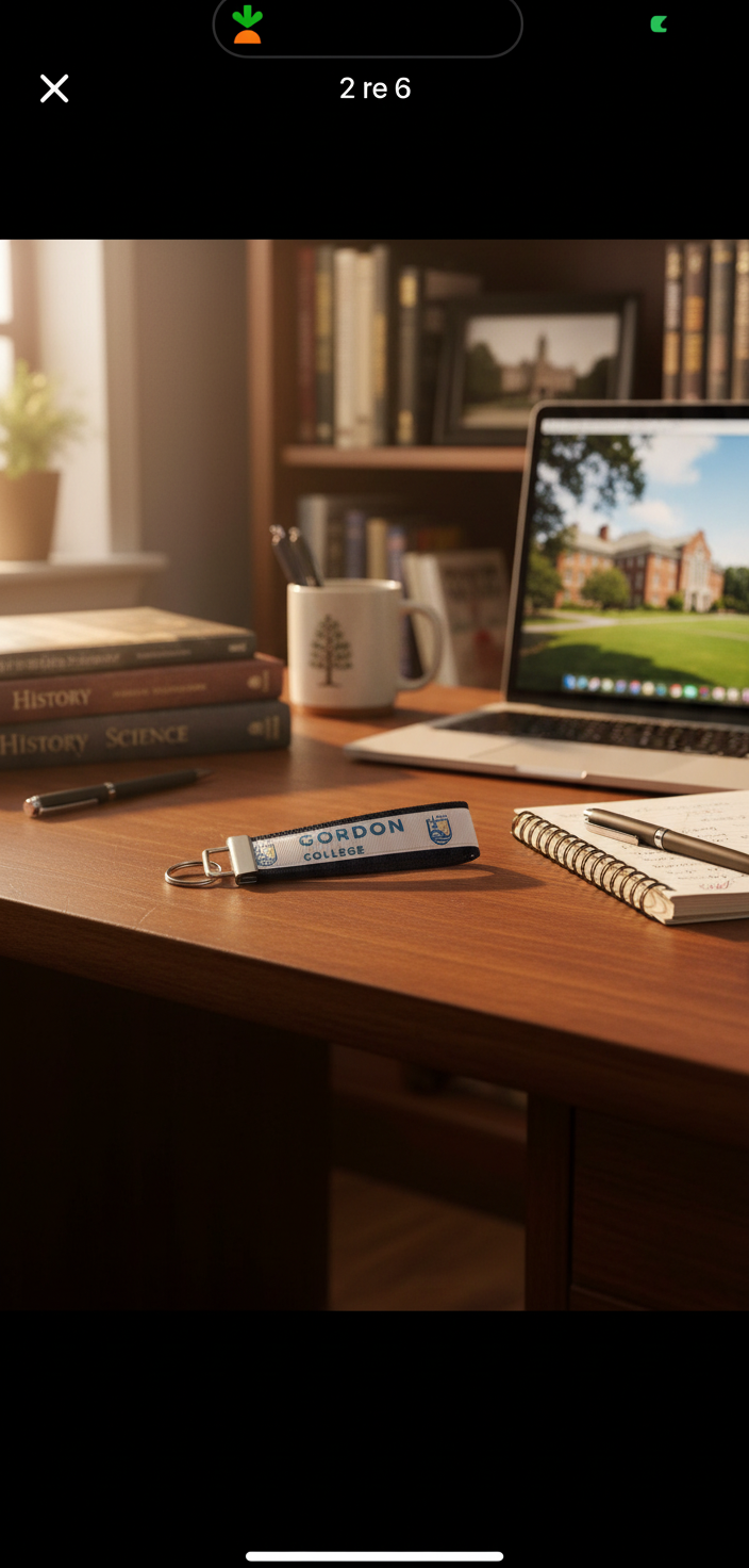 Gordon College Cotton Webbing Keychain/Wristlet/ Keyfob