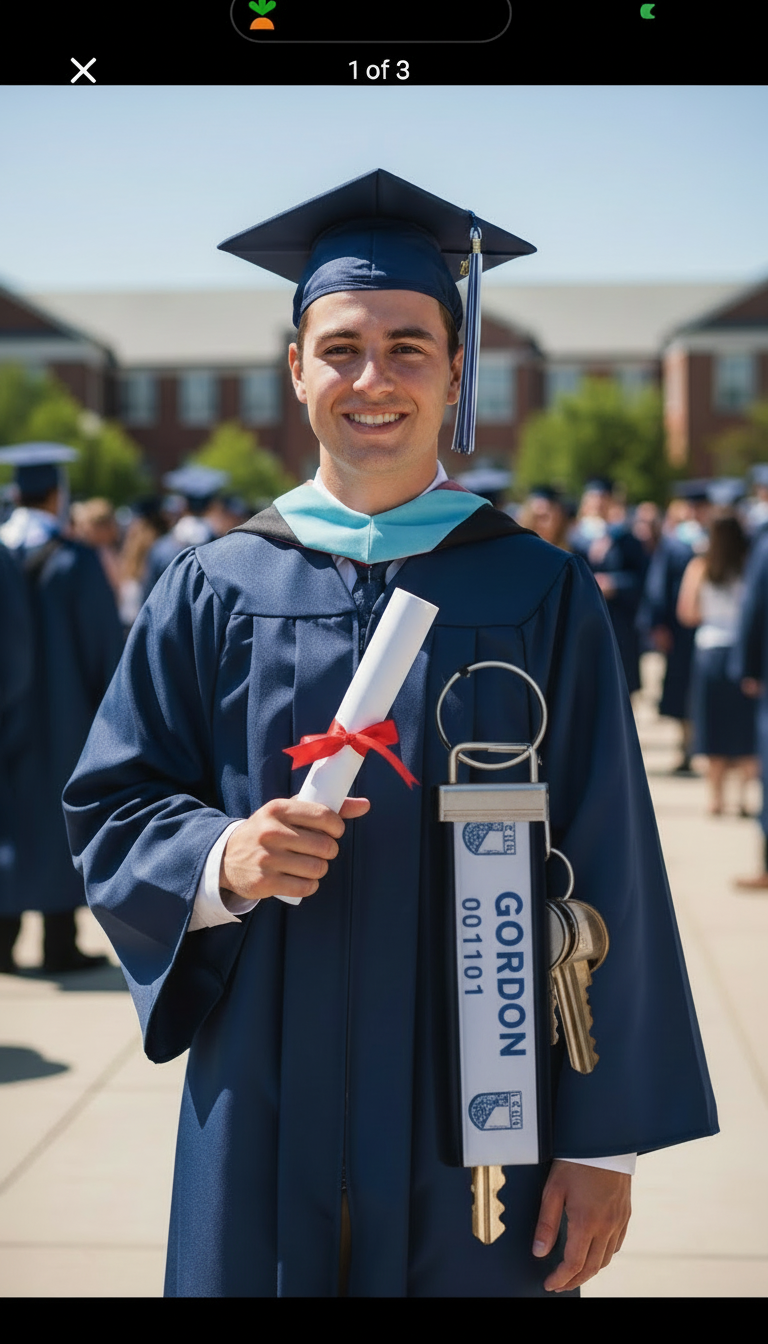 Gordon College Cotton Webbing Keychain/Wristlet/ Keyfob