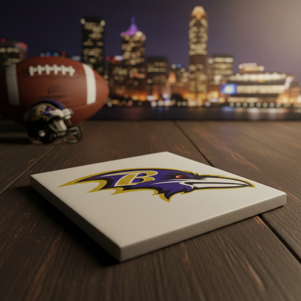 Baltimore Ravens Ceramic Tile Coasters (Set of 4)