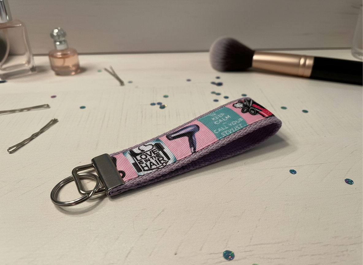 ✨ Hair Stylist Keychain Wristlet – Cute Gift for Hairdressers, Stylists & Salon Pros ✂️