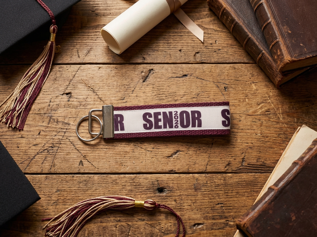 🎓 Senior 2026 Wristlet Keychain – Custom School Color Backing | Graduation Gift | Class of 2026 Key Fob