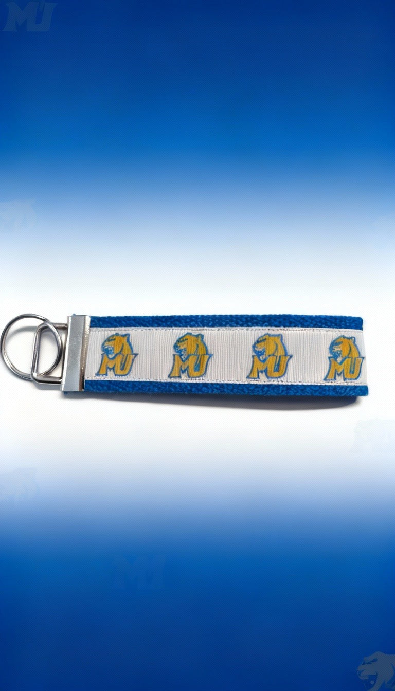 Millersville University Wristlet Keychain – MU Marauders Logo | Blue & Gold College Spirit Key Fob
