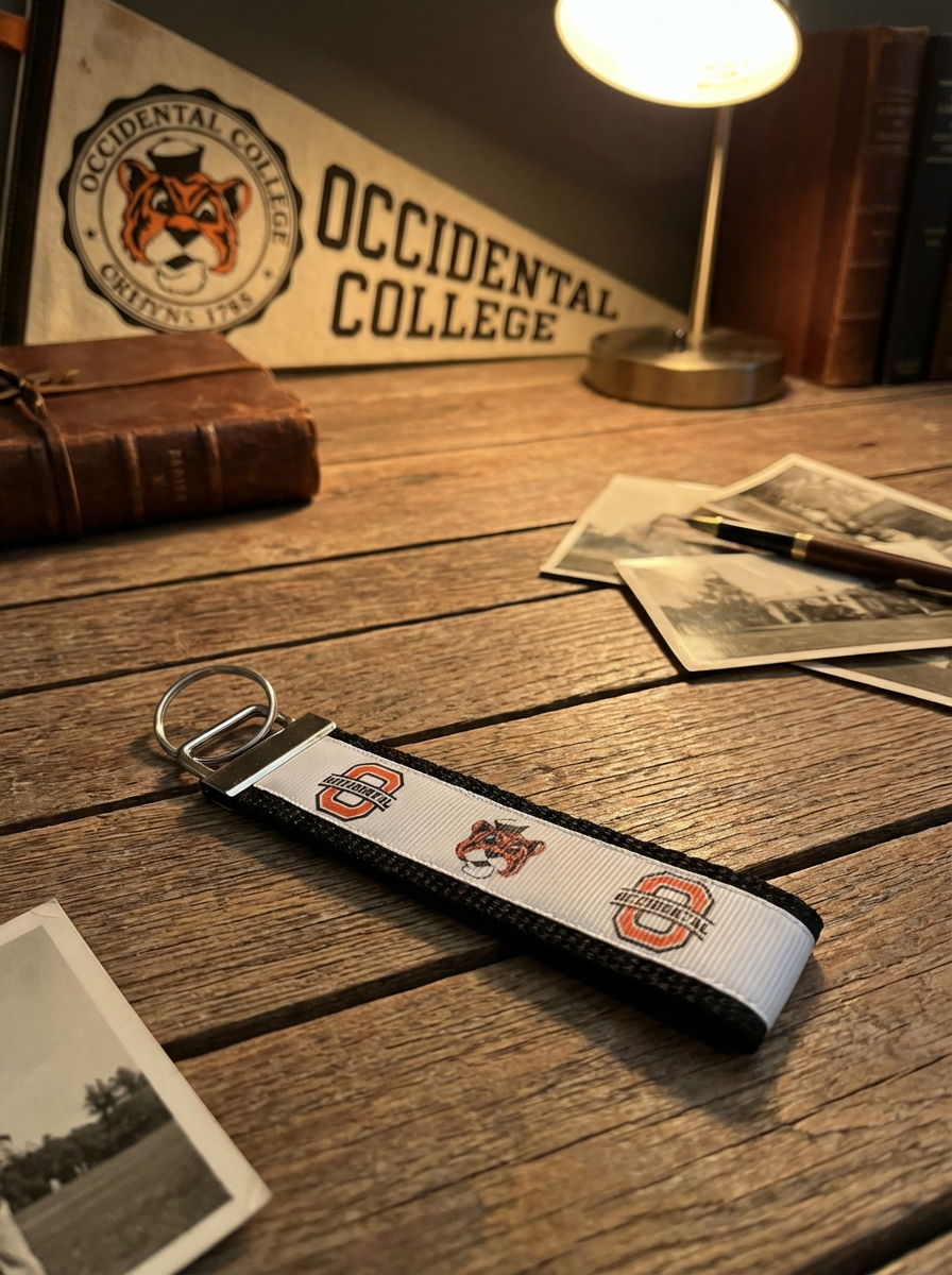 🐯 Occidental College Keychain – Oxy Tigers Octagonal Keychain – College Spirit Gift – Handmade Accessory for Students, Alumni & Fans