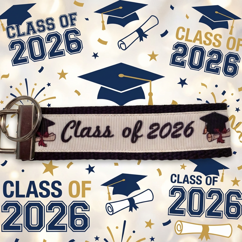 Class of 2026 Keychain Wristlet – Graduation Gift for Seniors | High School or College Grad | Class of 2026 Graduation Key Fob