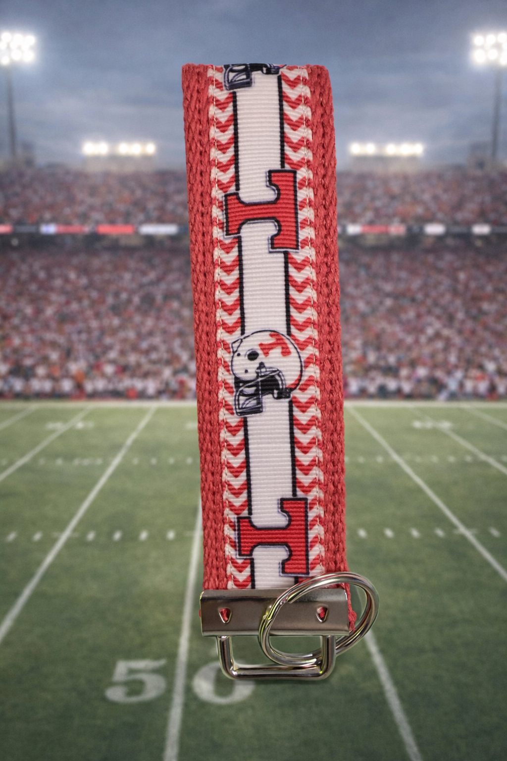🏈 University of Tennessee Inspired Football Keychain — Volunteers Orange T Wristlet — Game Day Key Fob — UT Fan Gift — Tennessee Football Accessory