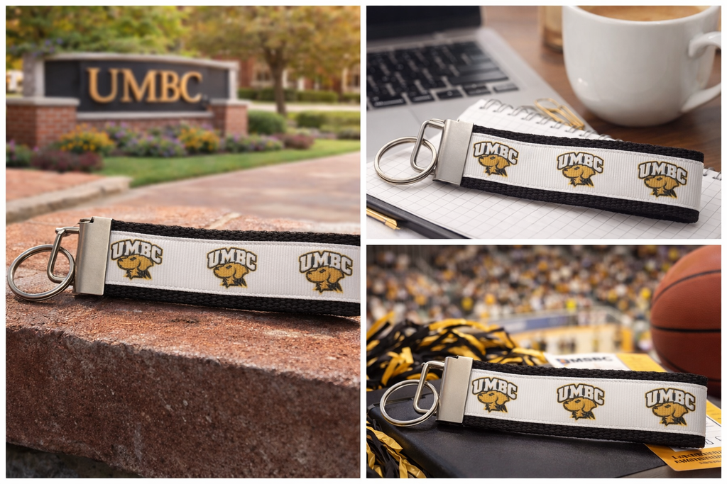 UMBC Retrievers Keychain | University of Maryland Baltimore County Key Fob | College Pride Wristlet Keychain | Student & Alumni Gift