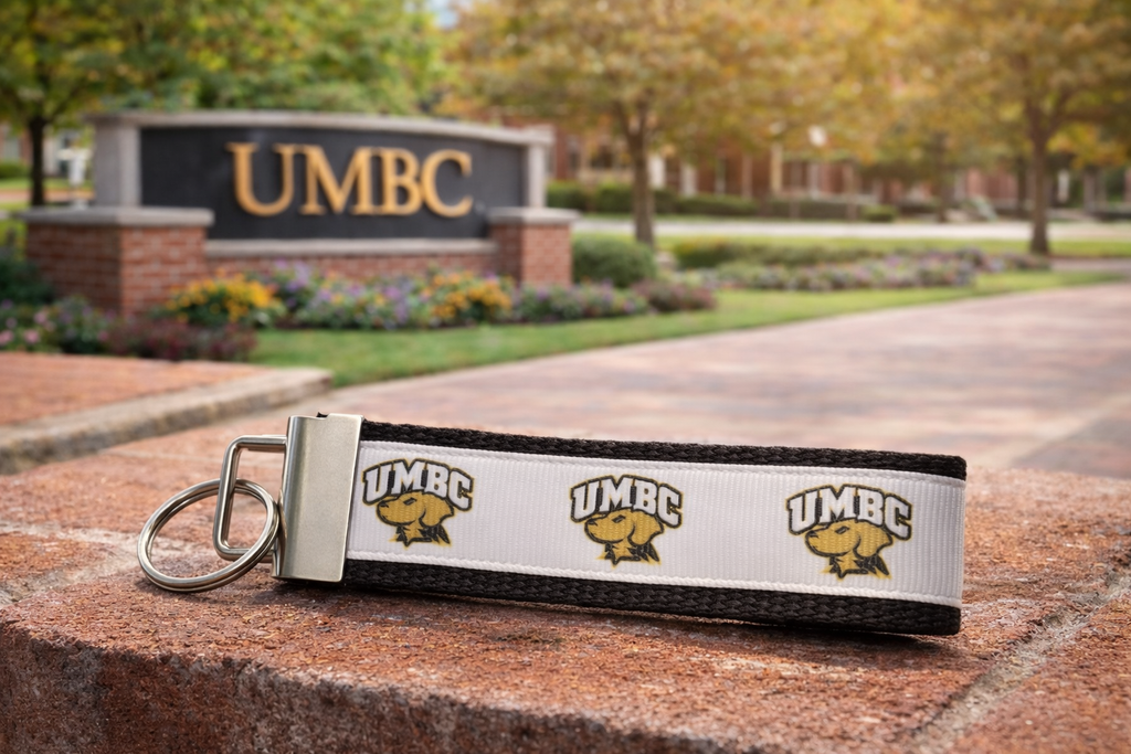 UMBC Retrievers Keychain | University of Maryland Baltimore County Key Fob | College Pride Wristlet Keychain | Student & Alumni Gift