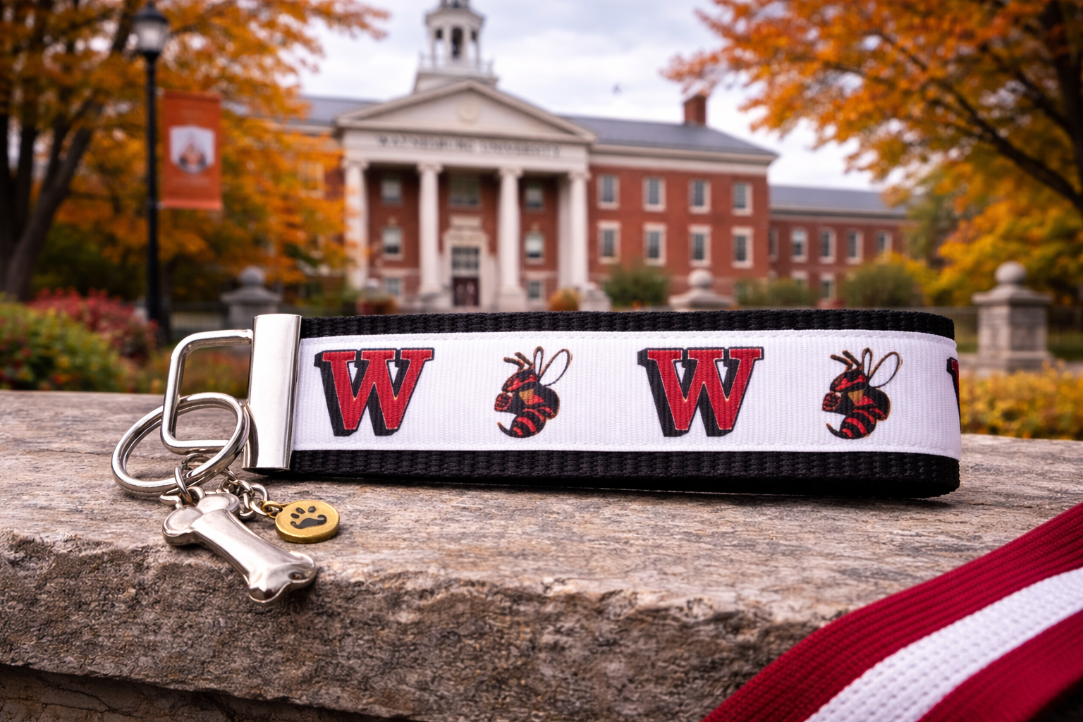 Waynesburg University Wristlet Keychain | Yellow Jackets Key Fob | Waynesburg College Gift | College Spirit Wristlet | Alumni Gift | Pennsylvania College Keychain