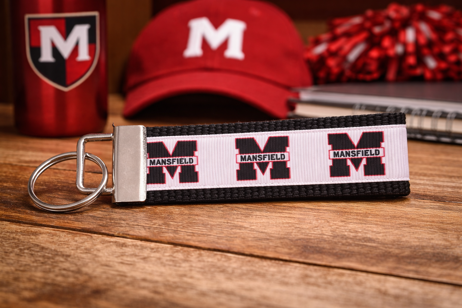 Mansfield University Keychain | Mansfield Mounties Wristlet Key Fob | College Keychain Gift | Mansfield PA School Spirit | Handmade Key Holder