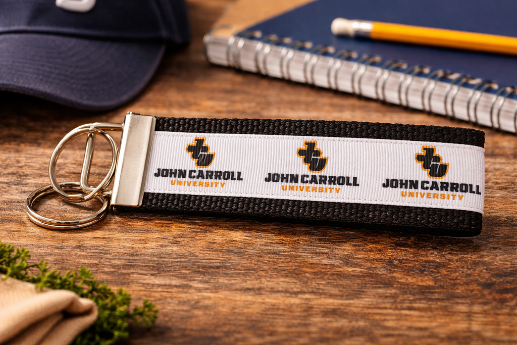 John Carroll university Cotton Webbing Keychain/ Wristlet/ Keyfob