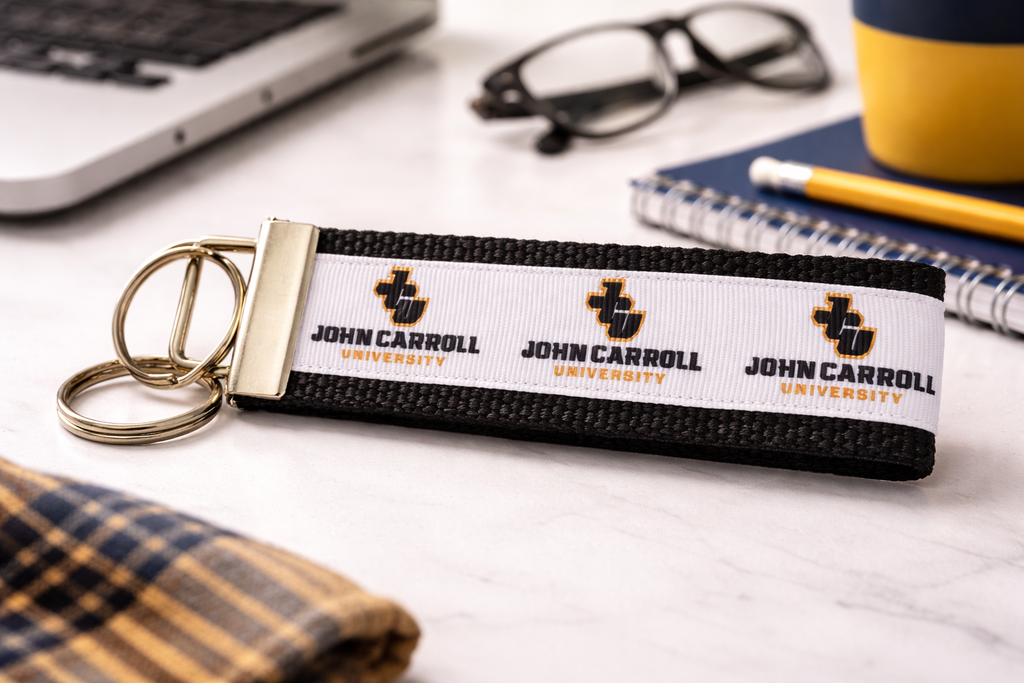 John Carroll university Cotton Webbing Keychain/ Wristlet/ Keyfob