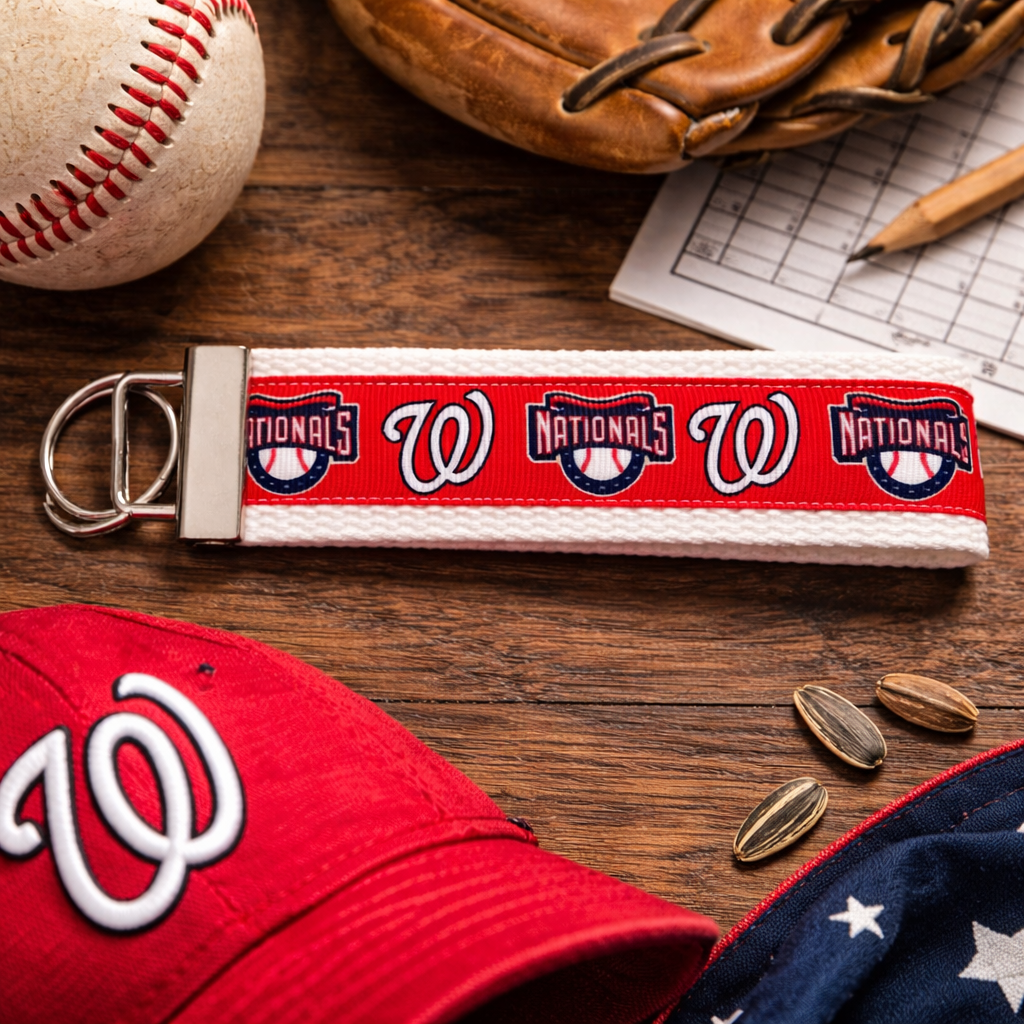 Washington Nationals Cotton Webbing Keychain/ Key fob
