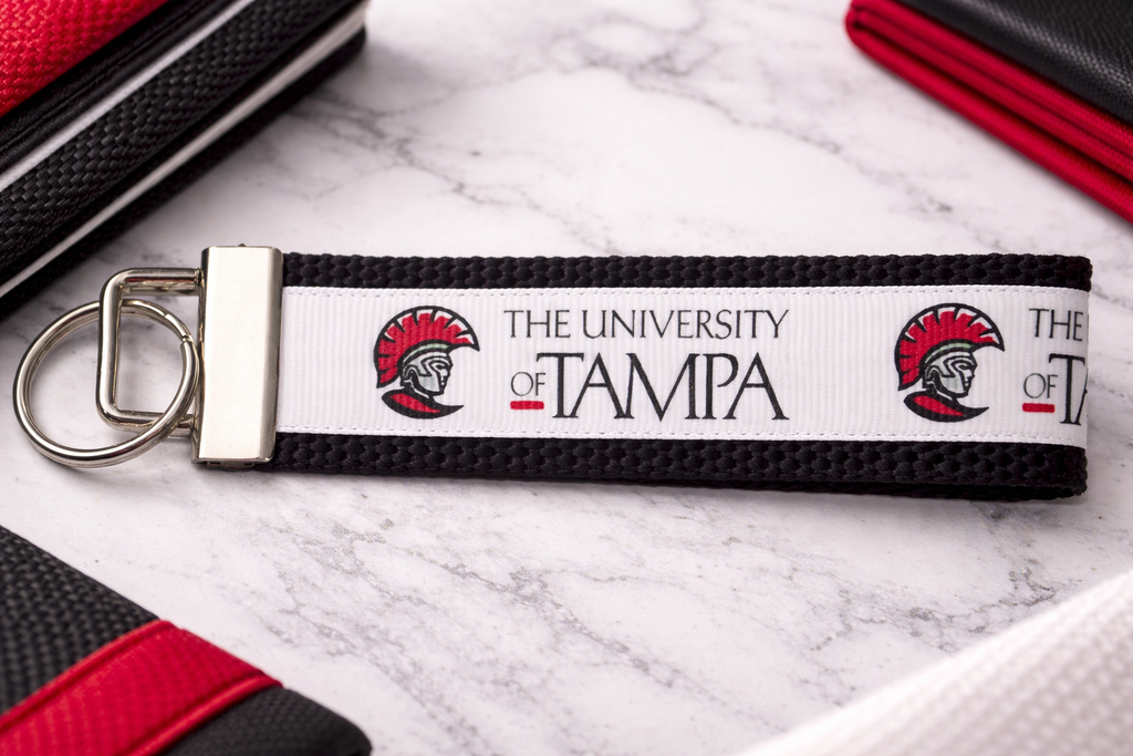 🔴⚫ University of Tampa Keychain Wristlet – Spartan Pride | College Keychain | UT Tampa Gift