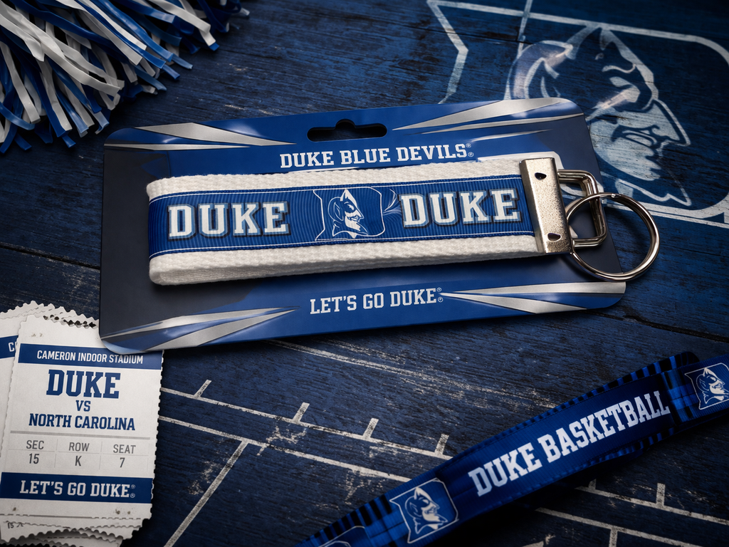 Duke Blue Devils Wristlet Keychain | Duke Key Fob | NCAA Duke Accessories | Gift for Duke Fans
