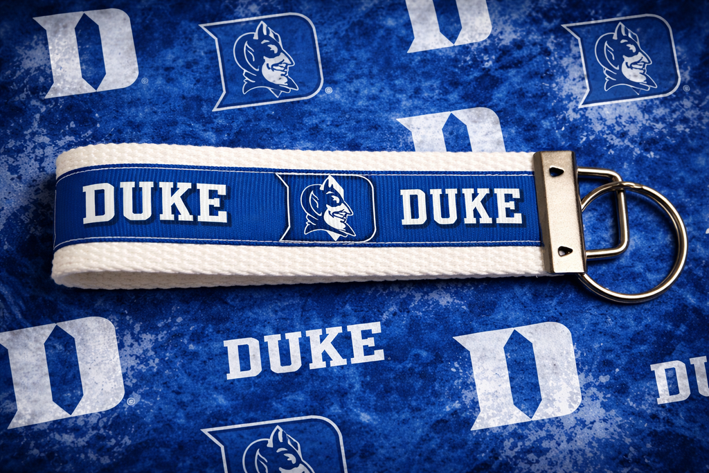 Duke Blue Devils Wristlet Keychain | Duke Key Fob | NCAA Duke Accessories | Gift for Duke Fans