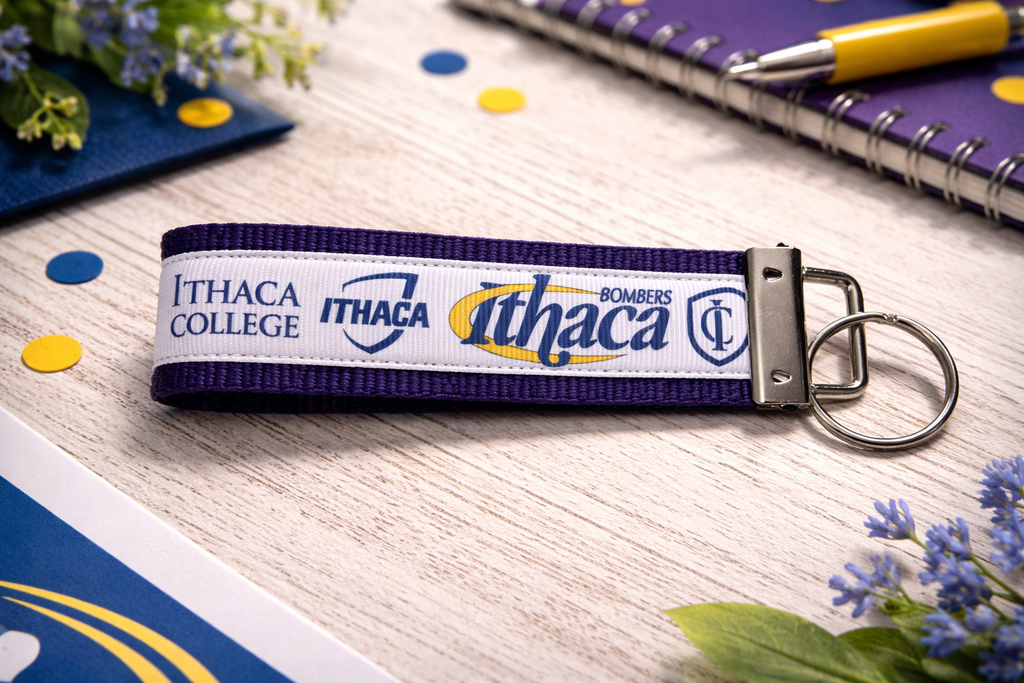 Ithaca College Bombers Keychain/ Keyfob/ Wristlet
