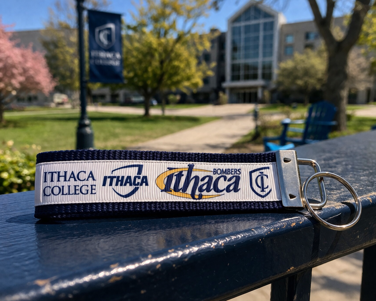 Ithaca College Bombers Keychain/ Keyfob/ Wristlet