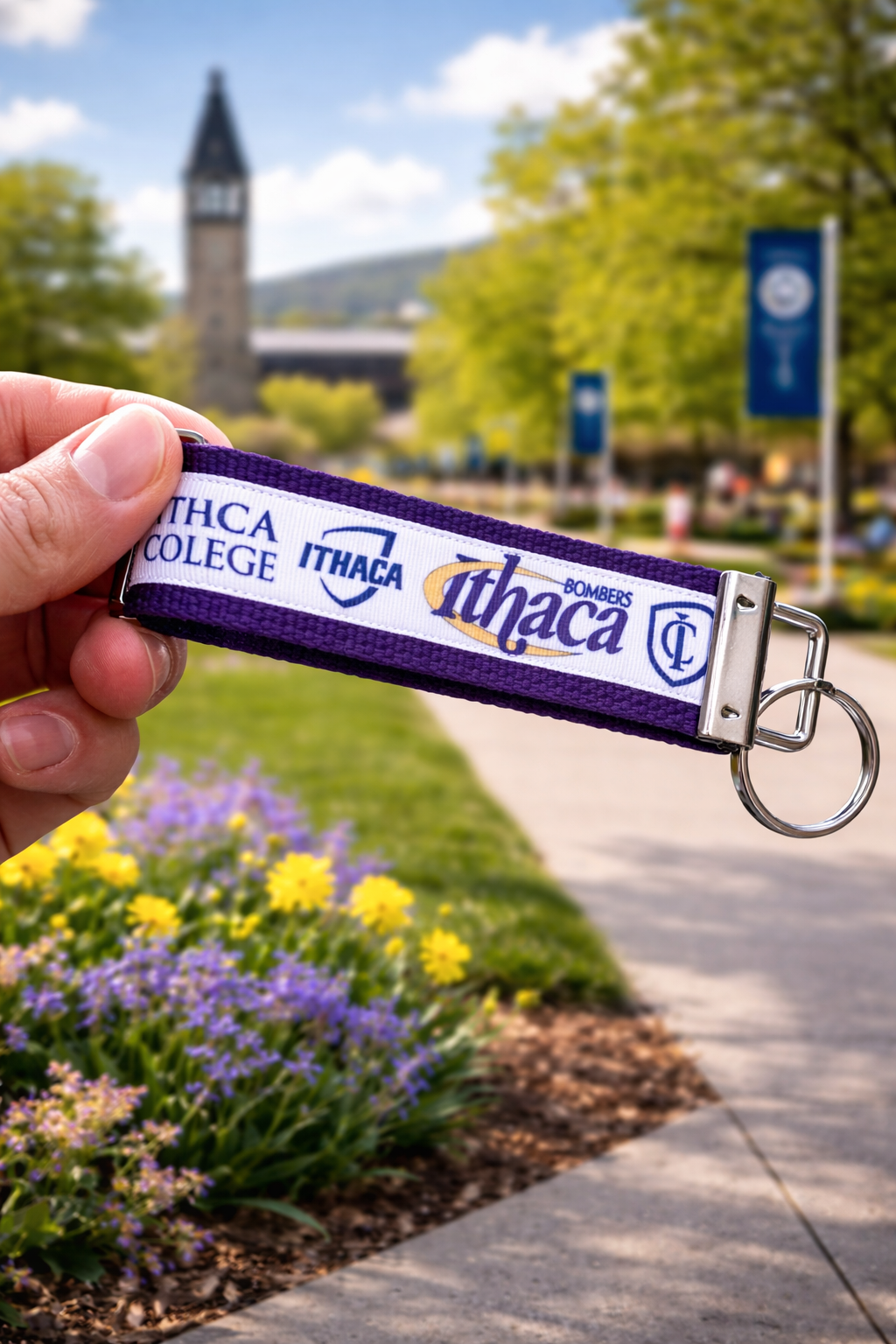 Ithaca College Bombers Keychain/ Keyfob/ Wristlet