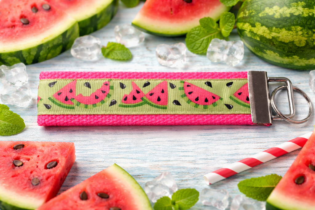 🍉 Watermelon Wristlet Keychain – Summer Keychain, Cute Key Fob, Teacher Gift, Beach Accessories
