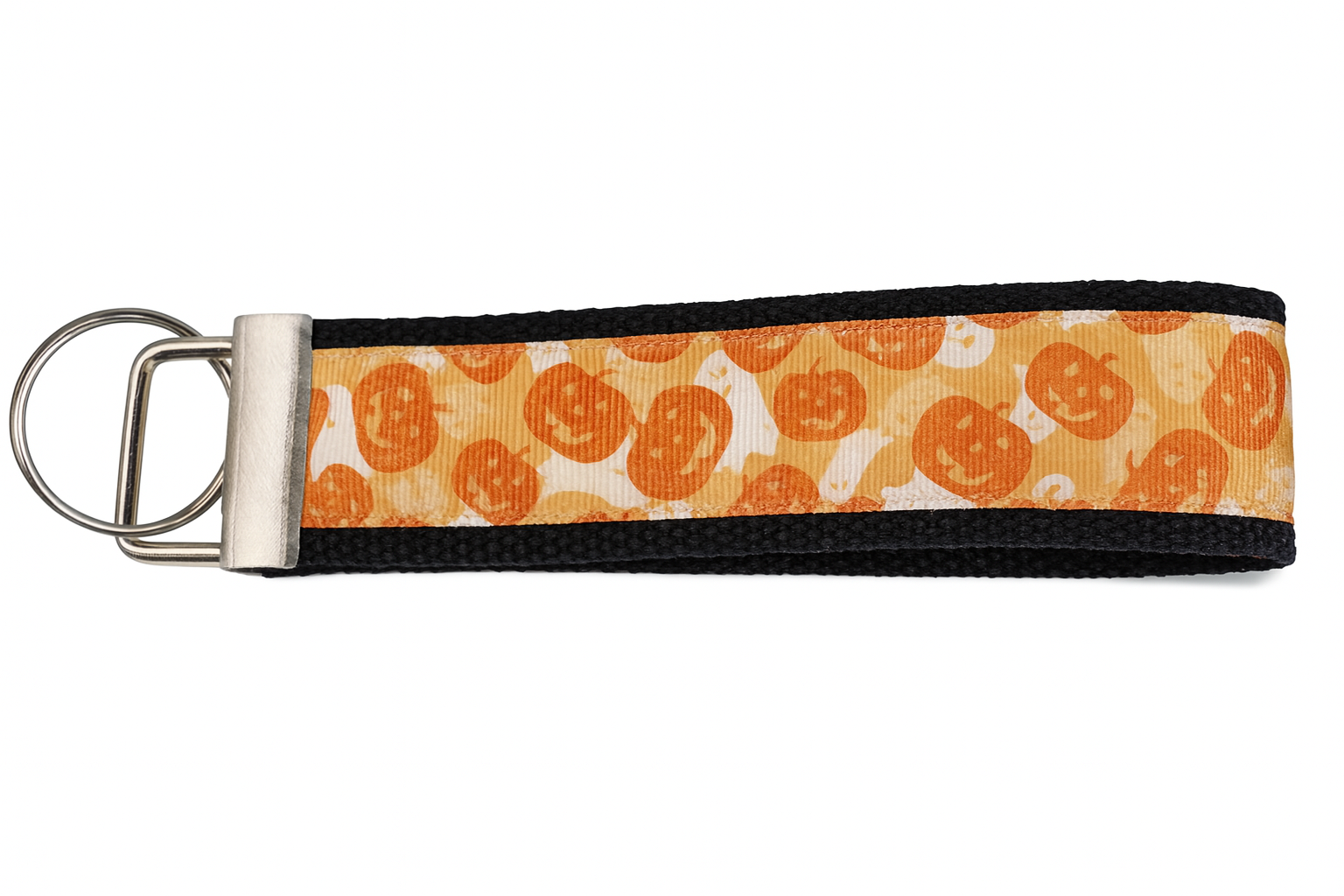 Jack'o'Lantern and Ghost Keychain/ Wristlet/ Keyfob