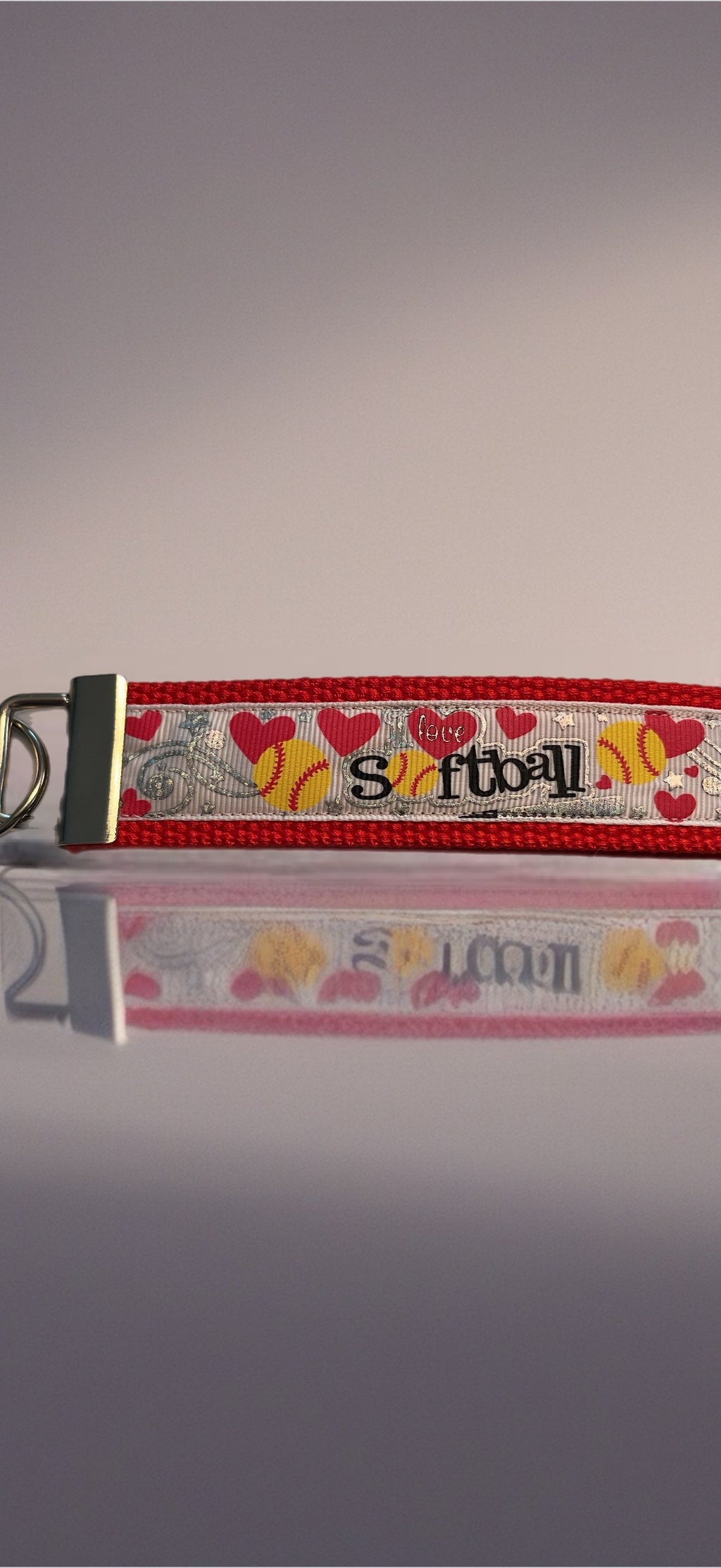 🥎 Love Softball Wristlet Keychain – Perfect for Players, Coaches & Fans!