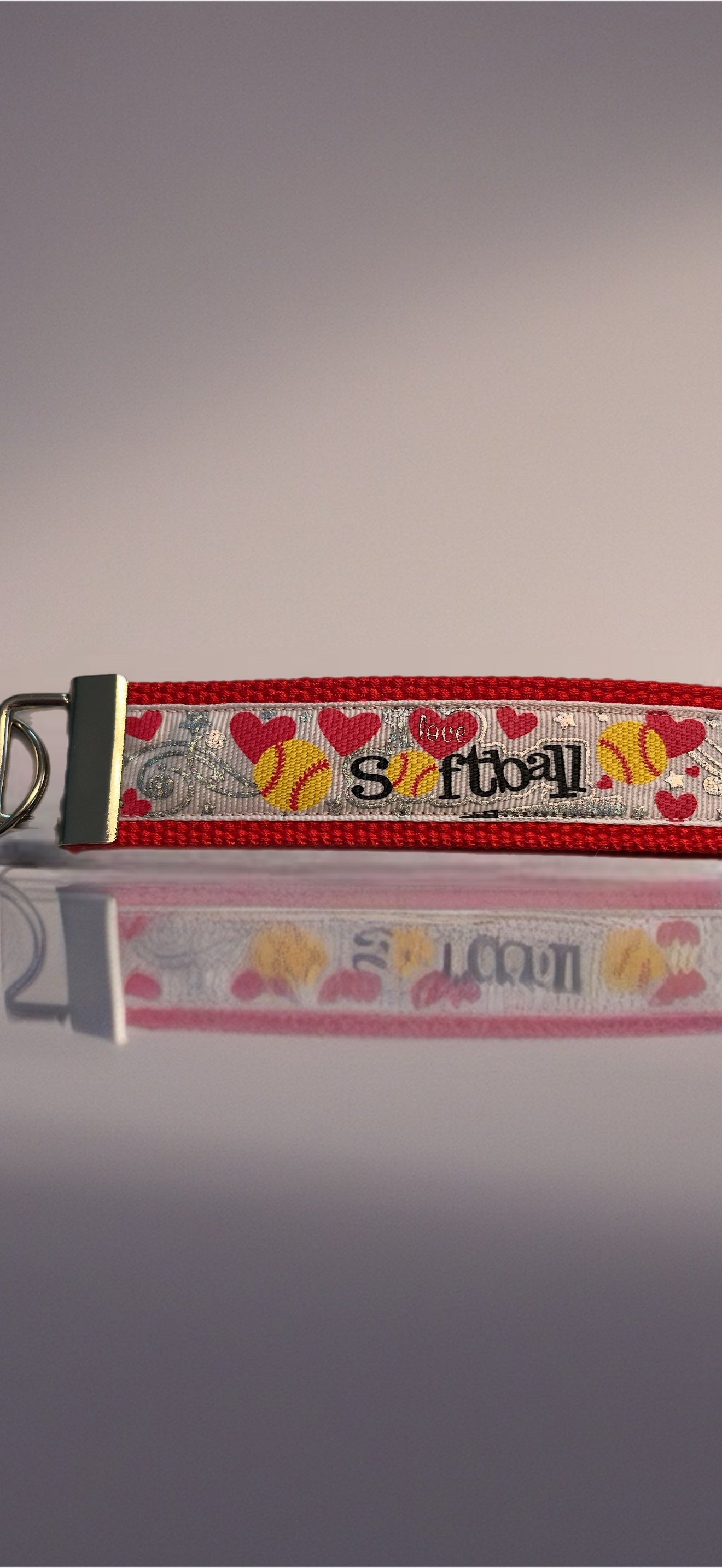 🥎 Love Softball Wristlet Keychain – Perfect for Players, Coaches & Fans!