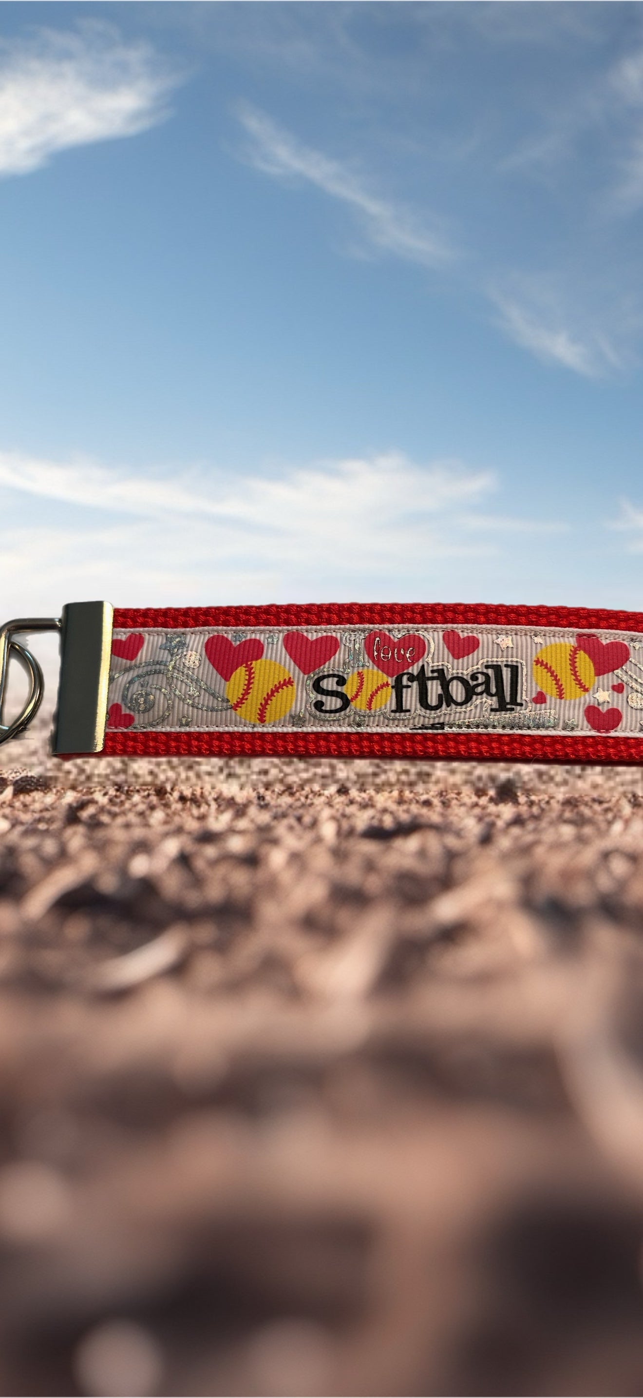 🥎 Love Softball Wristlet Keychain – Perfect for Players, Coaches & Fans!