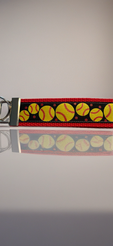 🥎 Softball Polka Dot Wristlet Keychain – Bold, Fun & Functional for Fans and Players