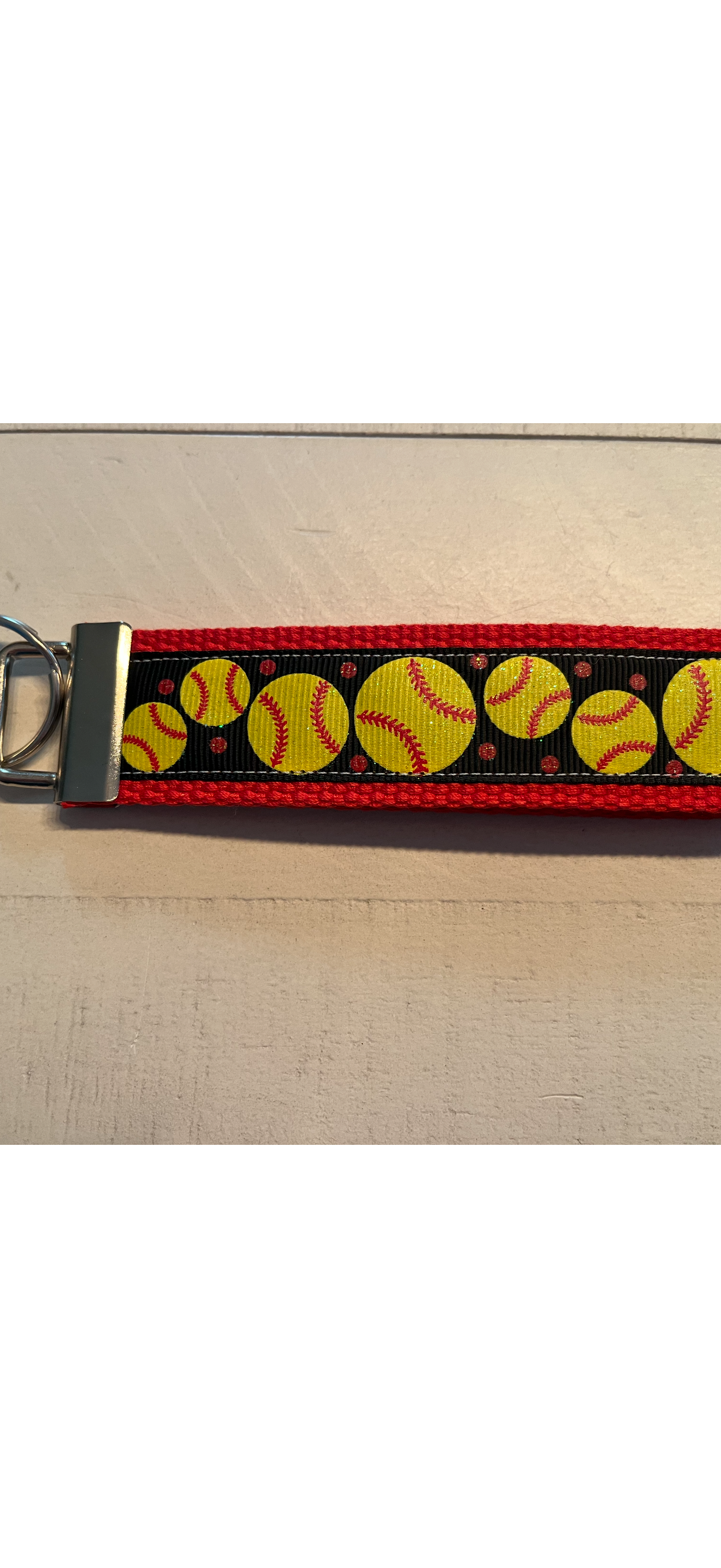 🥎 Softball Polka Dot Wristlet Keychain – Bold, Fun & Functional for Fans and Players