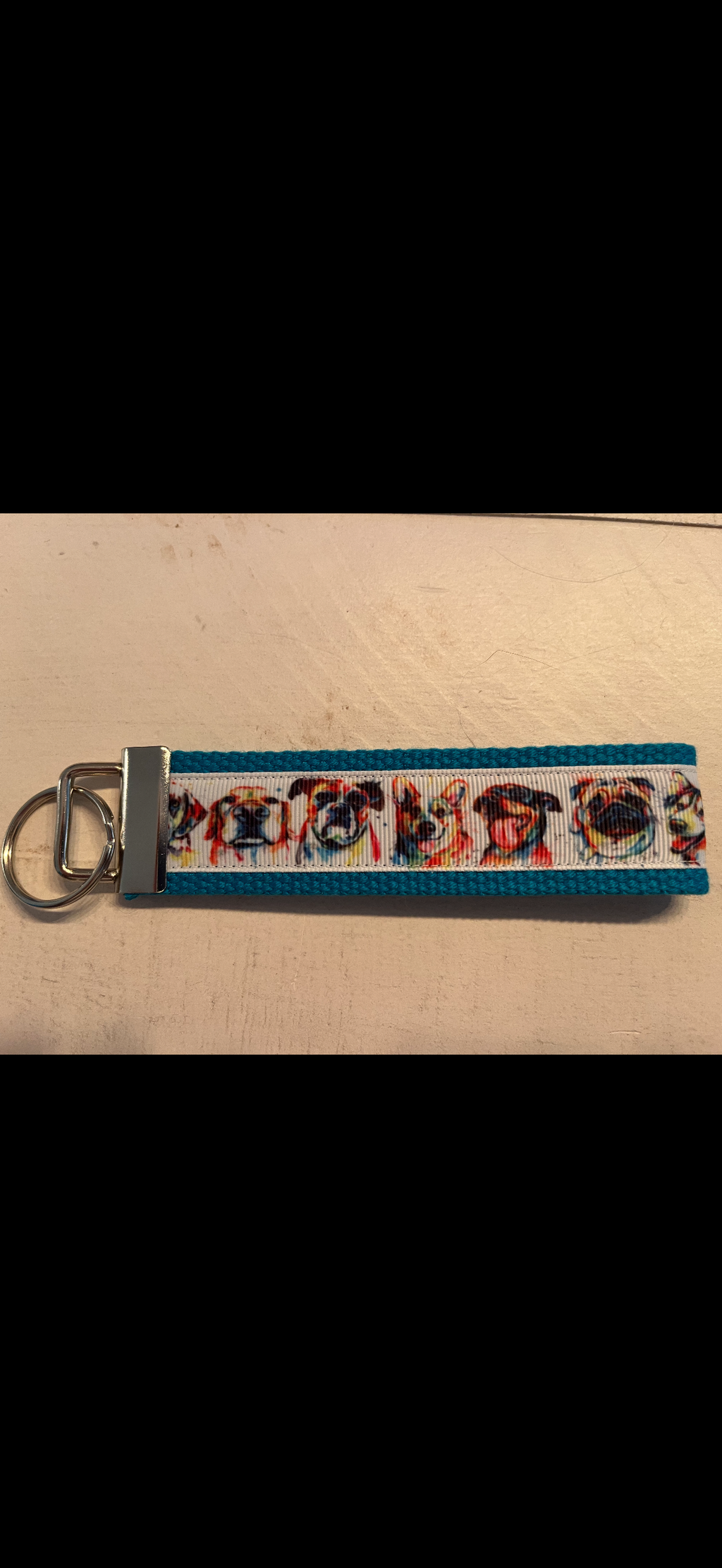 🐶 Dog Lover Wristlet Keychain – Colorful Pup Design for Pet Parents & Dog Fans