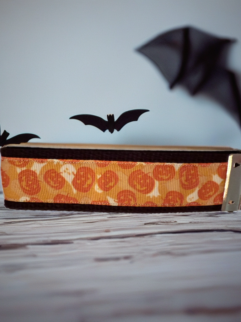Jack'o'Lantern and Ghost Keychain/ Wristlet/ Keyfob